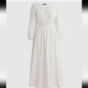 J. Crew Elegant White Long Sleeve Dress